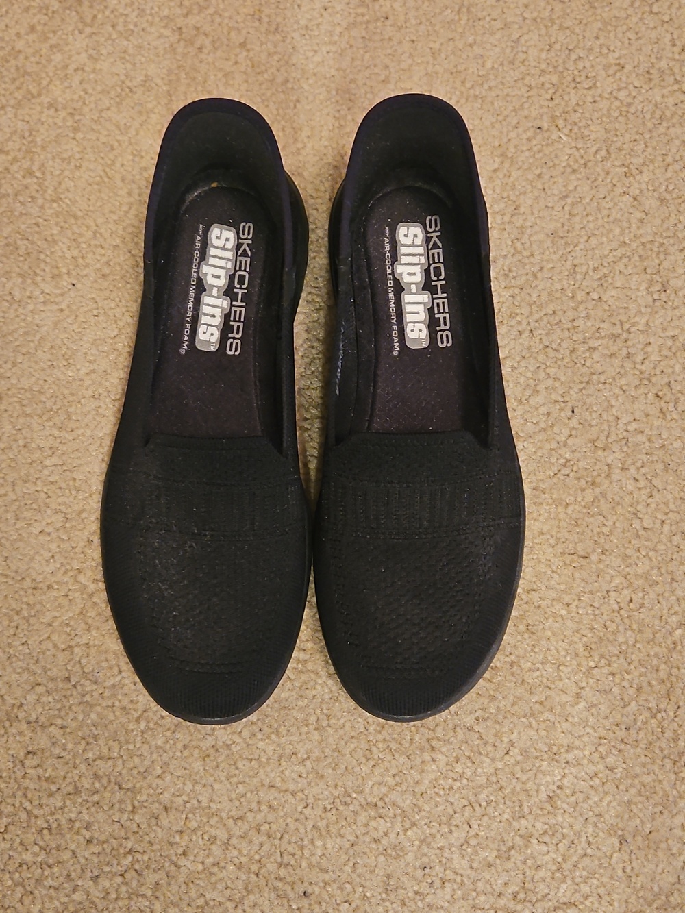 Skechers Black Slip-On Knit Loafers